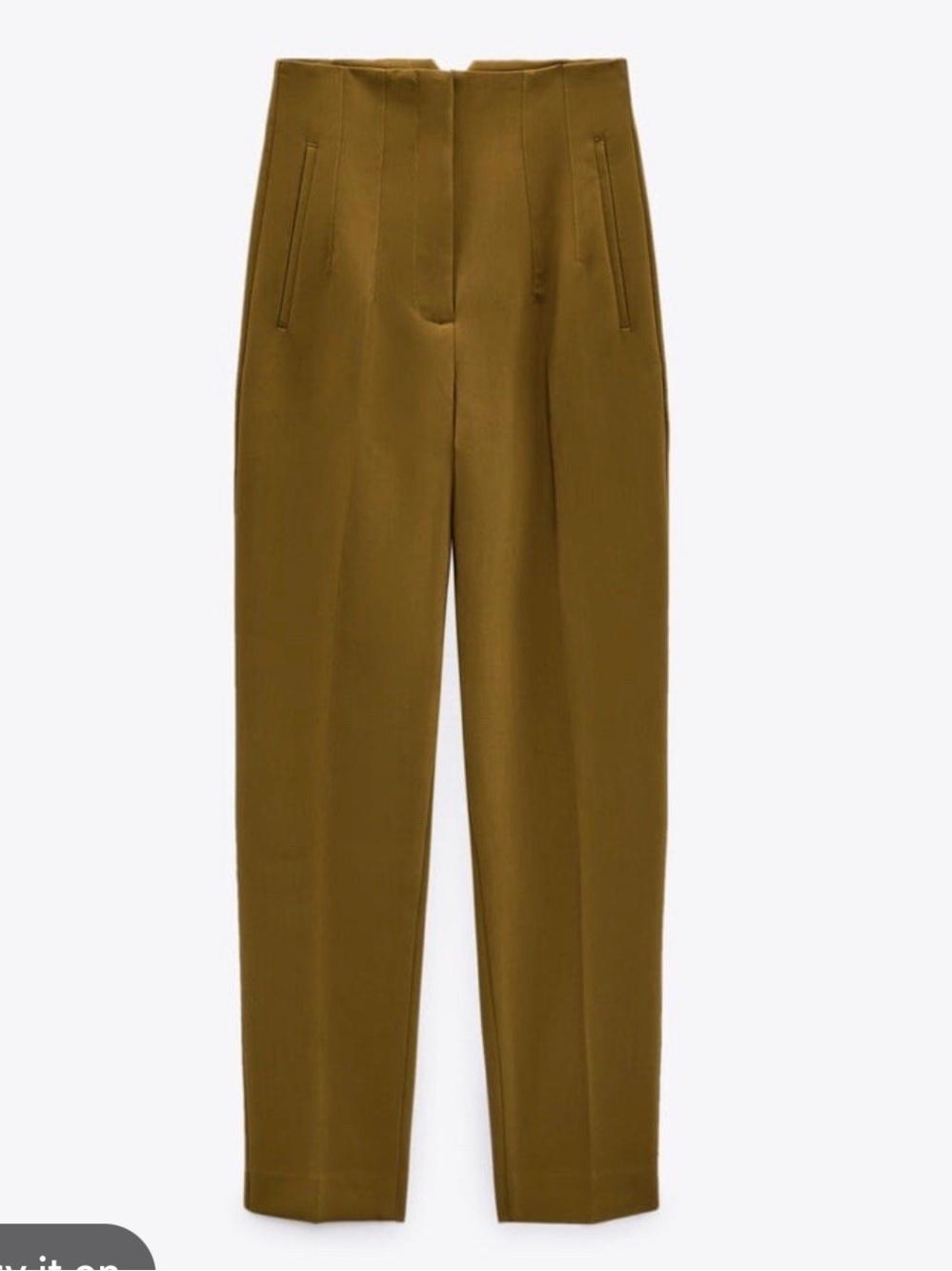 Zara Olive Straight-Leg High Waist Chinos size XS Measurements